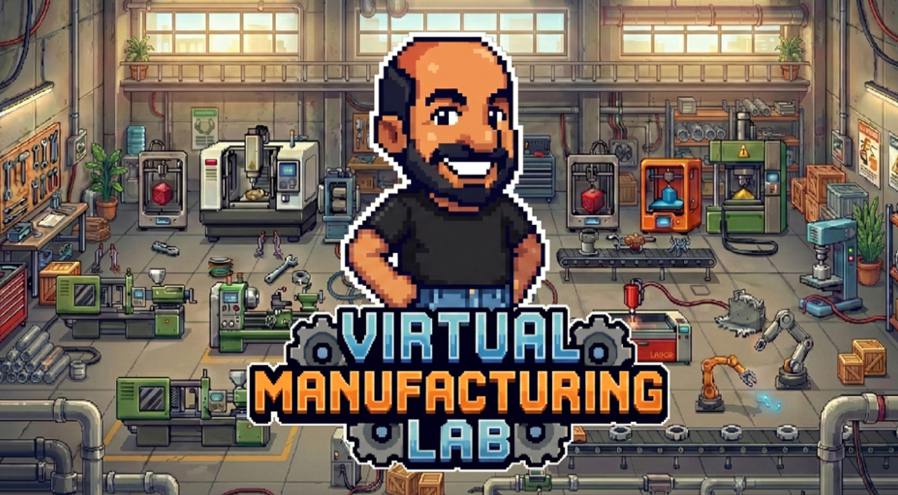 Virtual Manufacturing Lab — the title screen poster