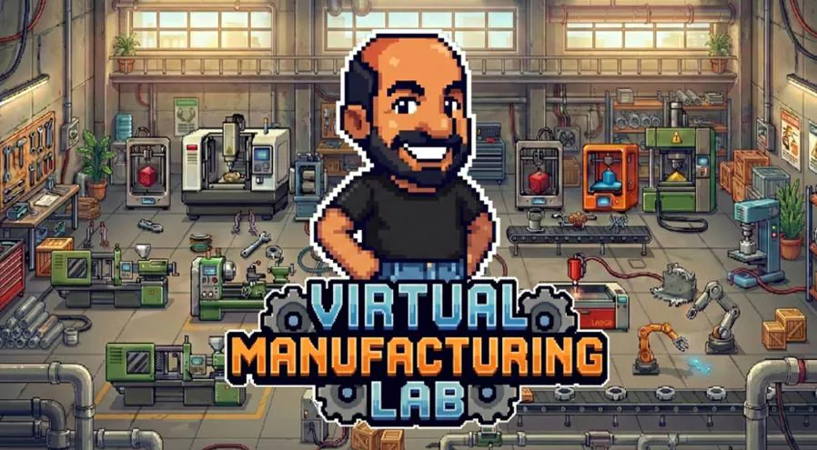 Virtual Manufacturing Lab — the title screen poster